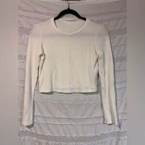 Reformation Jeans ribbed long sleeve cropped top